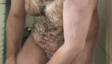 Fat Bear Taking a Shower