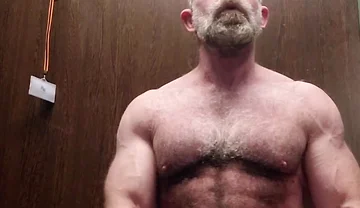 Hairy Stepdaddy Solo in Lockerroom