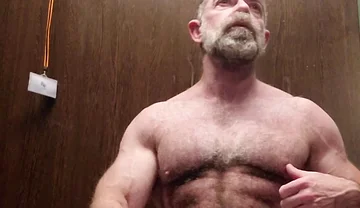 Hairy Stepdaddy Solo in Lockerroom