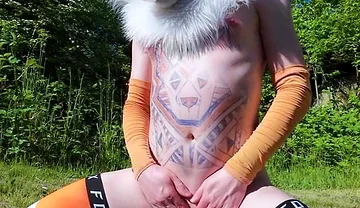Big Dick Twink Showing off in Nature