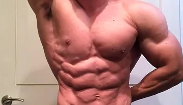 Jacked Bodybuilder Benji Bastian Flexing His Huge, Shredded, Muscles