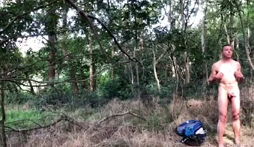 Naked Dude Cruisung in the Woods