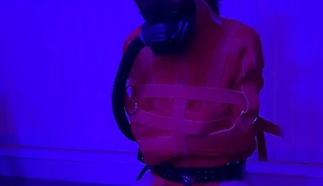 Straitjacket Twink Milked on the Kneeler