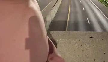 Asian Muscle Hunk Strips Naked on the Bridge - Ripped Flexing & Massive Cumshot