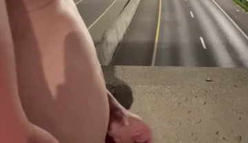 Asian Muscle Hunk Strips Naked on the Bridge - Ripped Flexing & Massive Cumshot