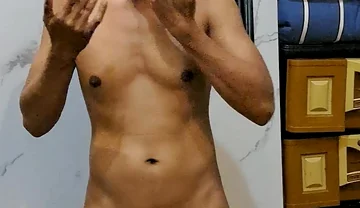 Exotic Skinned Asian Adult Male Skin Care After Shower