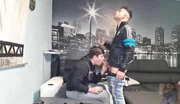 Smoking scally boy cock sucking