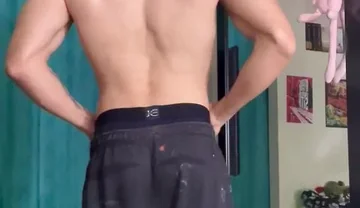 Mr Muscle Tiago Florez You Flex the Muscles of His Back so That You Love