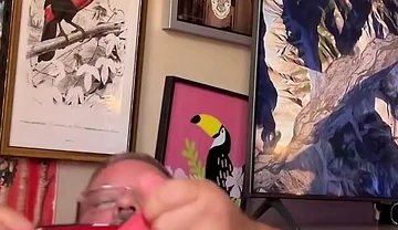 Giant Man in Wrestling Uniform Has Massive Release Hands Free