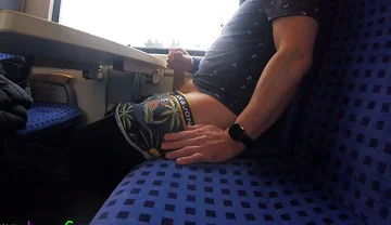 I Take Advantage of a Short Train Ride to Jerk off My Hot Cock and Squirt My Cum Onto a Napkin.