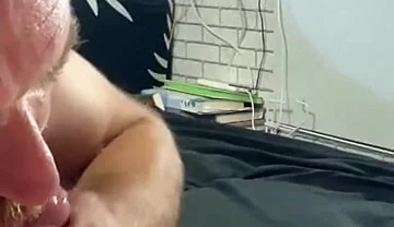 Lucky Daddy Cocksucker Gets a New Portion of Cum in His Mouth