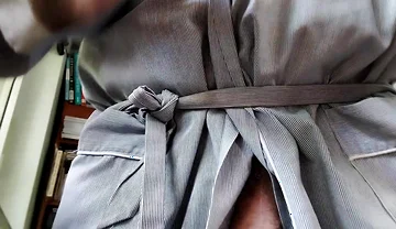 You See Pops Big Floppy Cock and Man Sack in His Robe