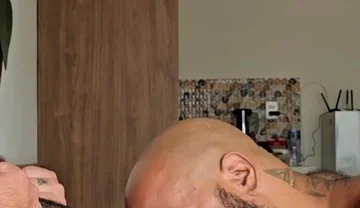 Bearded Stepfather Sucking Bear Weslley's Thick Cock
