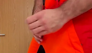 Tyler Blake Jerking off in Hivis Lumberjack Workwear - Muscle Flexes & Explosive Cumshot