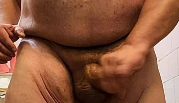 Bubba Bear Cums in the Bathroom