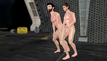 Animated 3D Gay Cartoon Porn - Man Fisting Ass Then Standing Fuck in Space Station