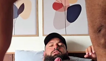 Bearded Stepfather Sitting on the Bear