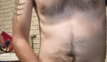 Big Dick Wanking and Smoking Topless