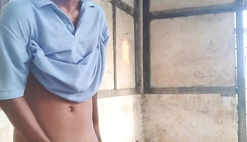 Brazilian gay Anal masturbation at outdoor place
