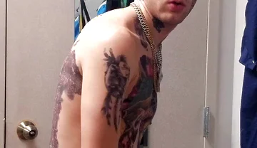 Face Tatted Dildo Fucking