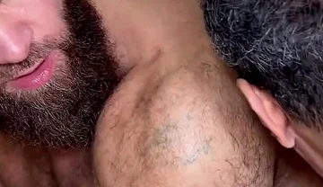 Sensitive Hairy Bear Driven Wild by Nipple Play