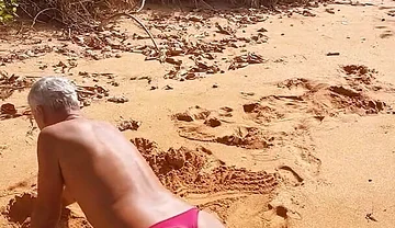 Ladysilva on the Beach Very Sexy in Red Panties