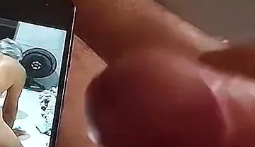Ladysilva Masturbating Her Hot Cock Watching Her Video on Her Cell Phone