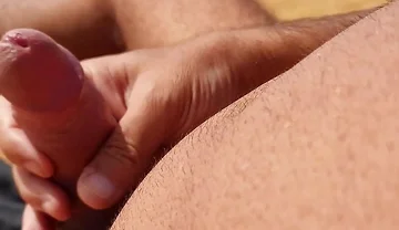 Ladysilva Jerking off His Big Hot Cock Until He Grasps on the Deserted Beach