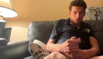 Solo Jerk Sitting No Leather Couch Dirty Talking 10 in Bwc Huge Bust