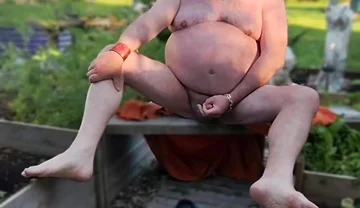 Enjoying My Backyard - Naked!