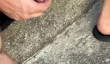 Amateur Straight Boy Lost a Bet He Has to Expose His Cock in the Street and Either Piss or Cum