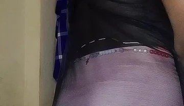 Pretty Sissy Jerks Dick and Grabs His Ass in Lingerie
