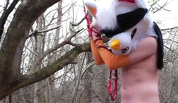 Bondaged Young Twink Piss in Forest