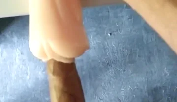 Perverted Pig Uses This Toy to Insert His Big Hard Wet Cock, and Cums Inside Obviously Bareback