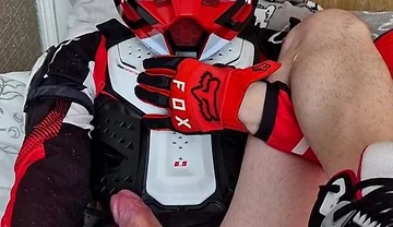 In Biker Gear, He Brought to Orgasm