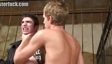 Bound thug boy sucking cock
