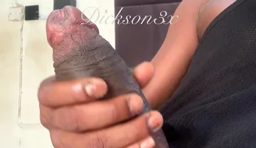 Wanking with My Huge Black Cock Alone Till I Cumshot