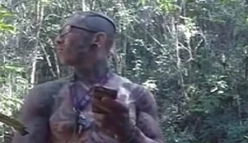 Handjob in the Waterfall Cumming with Soft Cock