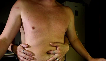 Cock in the Navel in the Kitchen