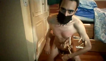 Webcam BDSM Session (whipping, Clothespins, Anal)