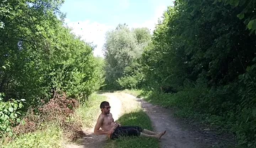 Risky Cock Jerking on an Abandoned Field / Risky Solo Outdoors