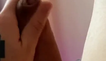 Jerking My Unshaved Cock on the Bed at Night with Beautiful Lighting