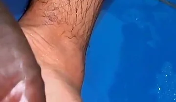Hairy Curved Cock Cums Twice - Pink Head Foot Play & Massive Cumshots