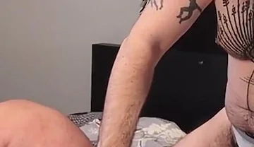 Muscle Bear Gets Fucked by Tattooed Stud