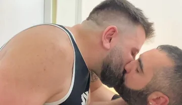 Italian and Spanish Bears Kissing