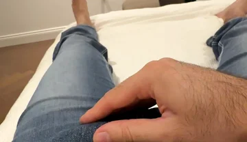 POV Solo Masturbation in Blue Jeans - Cumming in Fleshlight