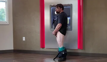 Jerking off at Bank