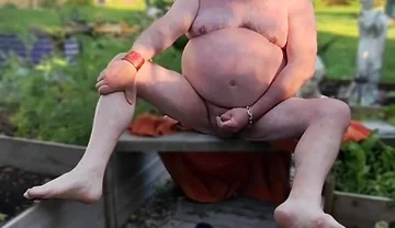 Enjoying My Backyard - Naked!