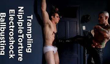 BDSM Leather Session - Trampling CBT and Nipple Play
