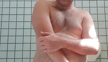 Nude Boy in Pubblic Bathroom